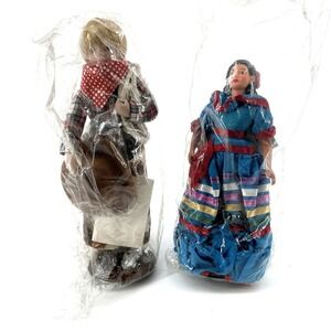 2 Avon 90's Childhood Dream Howdy Cowboy And Lupita Doll Porcelain Set